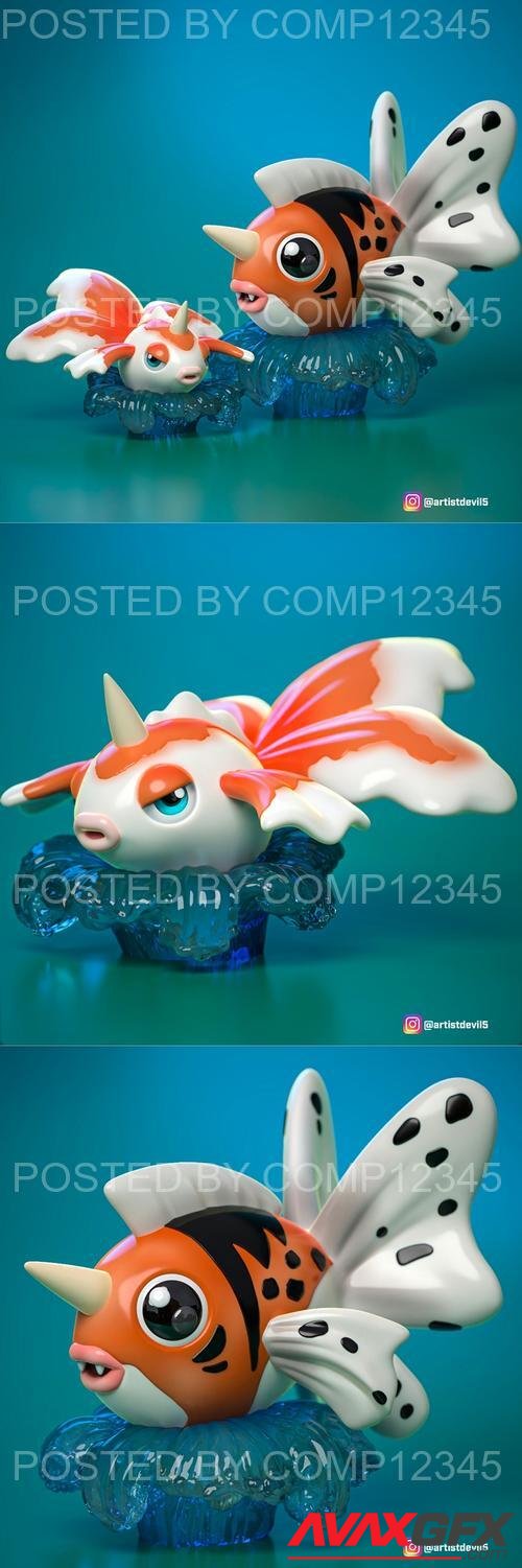 Goldeen and Seaking Pokemon 3D Print