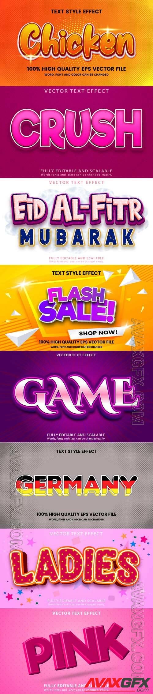 Vector 3d text editable, text effect font vol 176