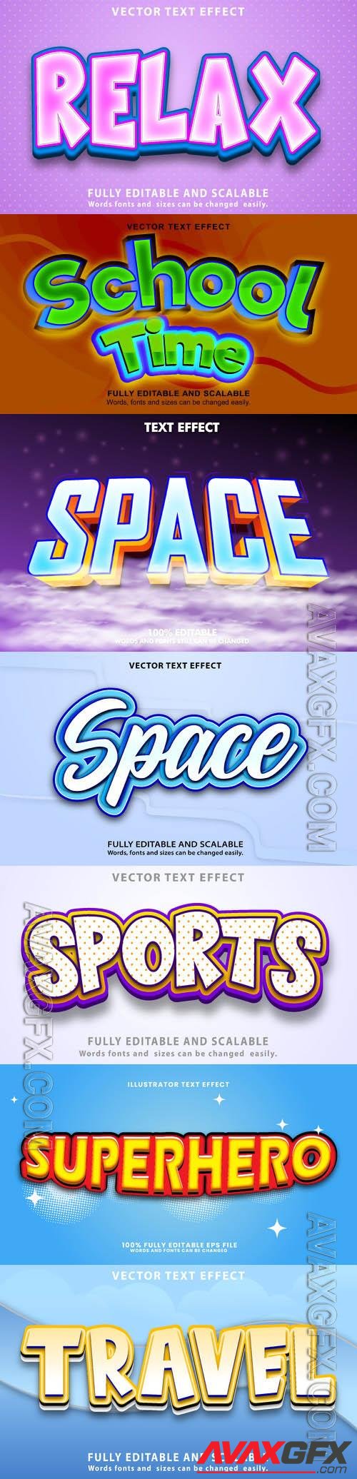 Vector 3d text editable, text effect font vol 173