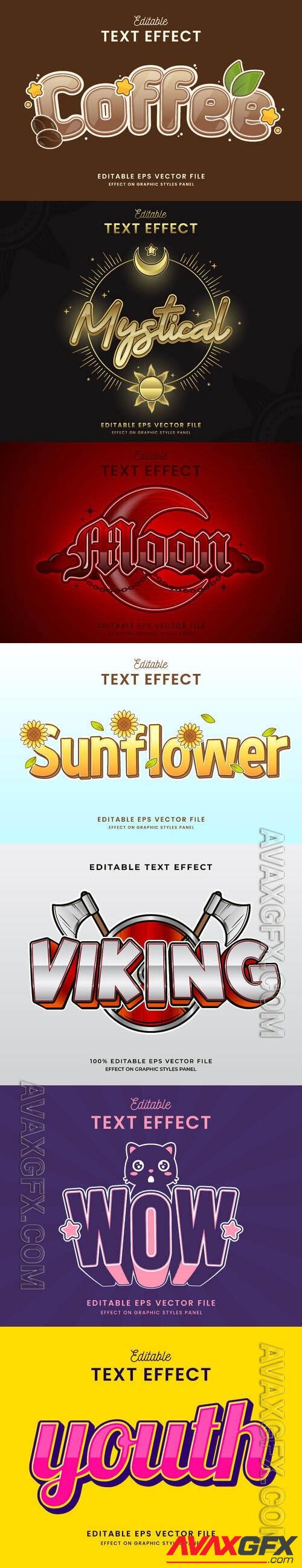 Vector 3d text editable, text effect font vol 170