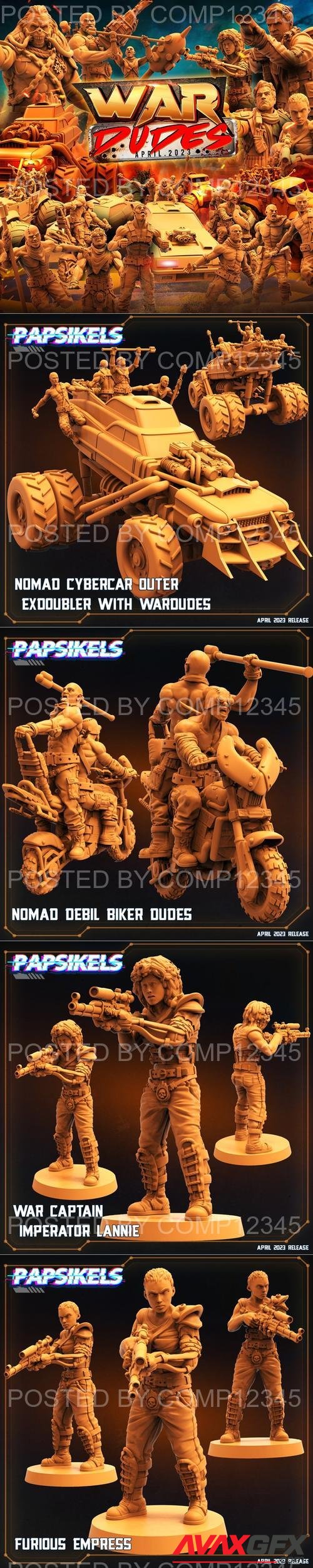 Papsikels Miniatures – War Dudes April 2023 3D Print