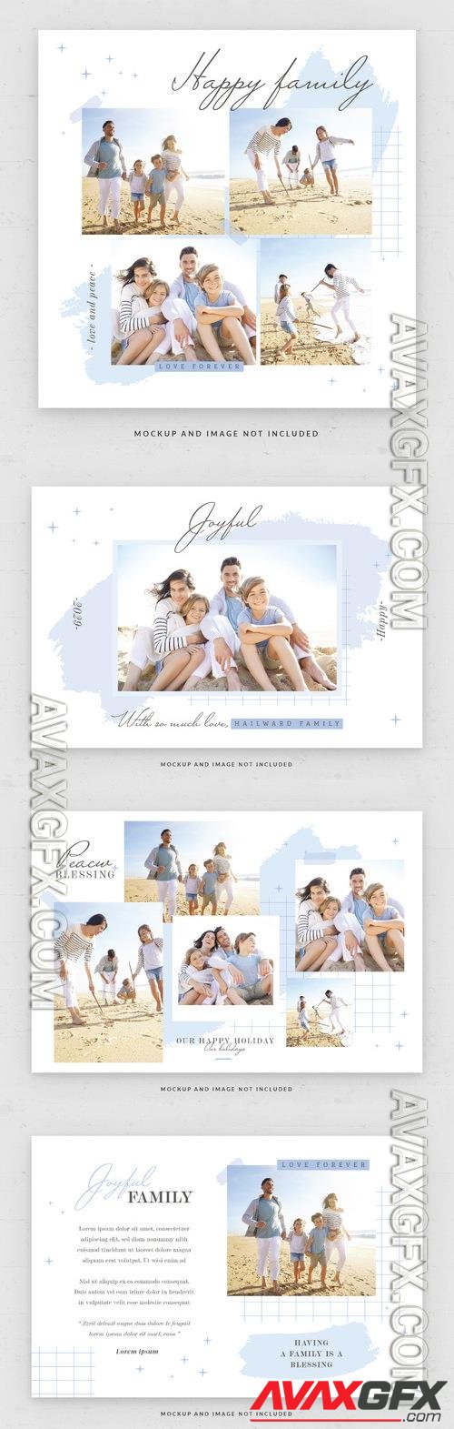 Family photo psd card square flyer template