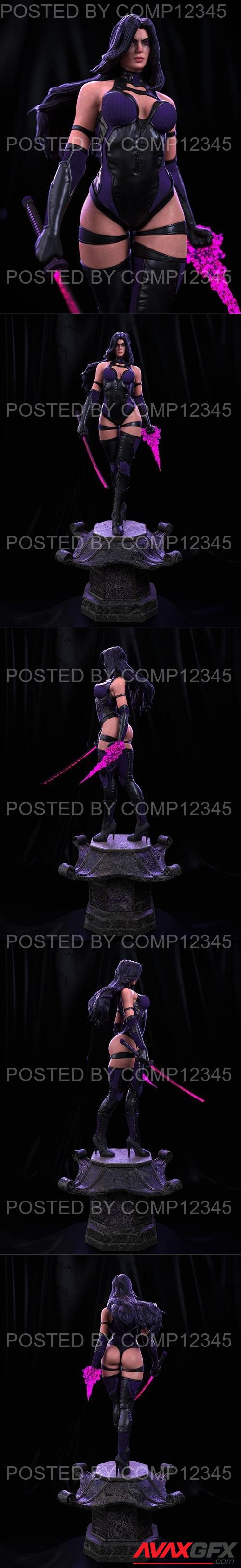 Psylocke Statue 3D Print