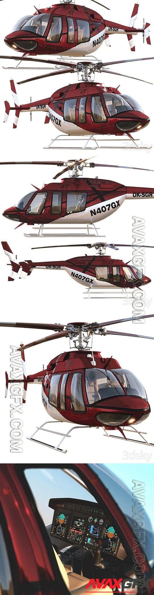 Bell 407 Helicopter - 3d model