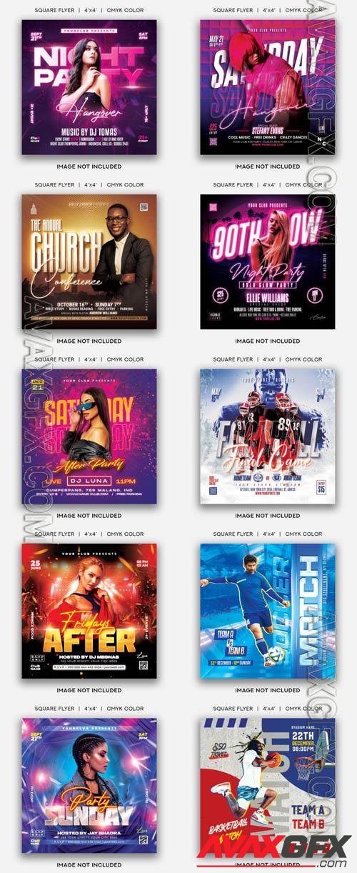 Flyer social media post, psd banner set vol 299