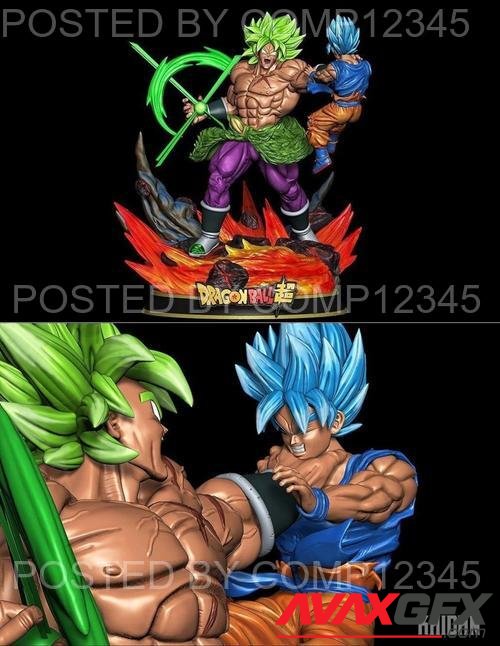 Broly Vs Goku Adan Studio 3D Print