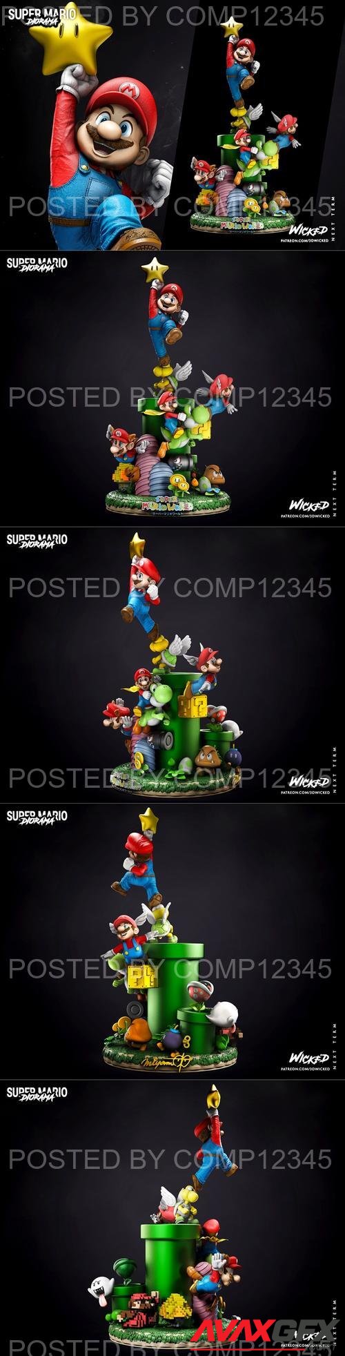 Wicked - Video Game Super Mario Diorama Complete Sculpture 3D Print