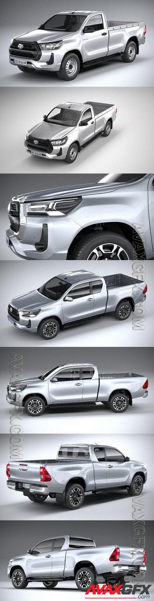 Toyota Hilux Xtra Cab 2021 - 3d model