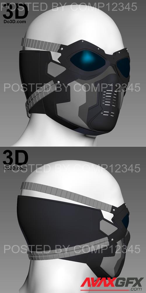 Winter Soldier Bucky Goggles Lens Glasses and Mask Mouth Cover Helmet TSB 3D Print