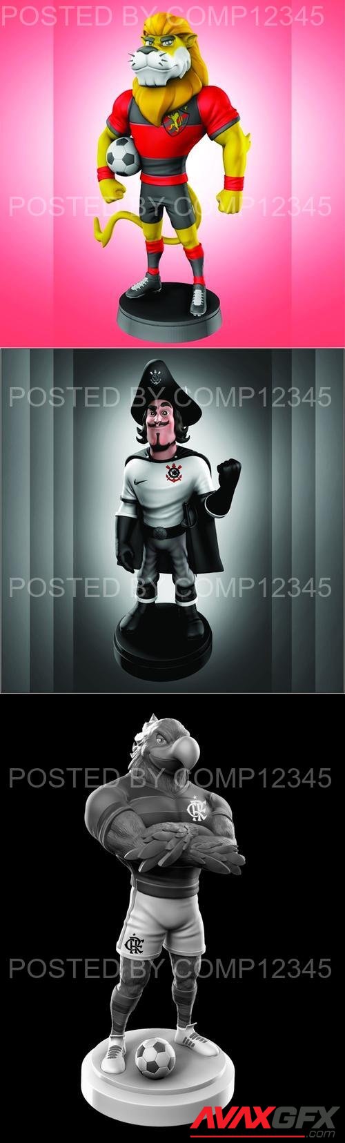 Mascote - Flamengo and Corinthians and Sport Recife 3D Print