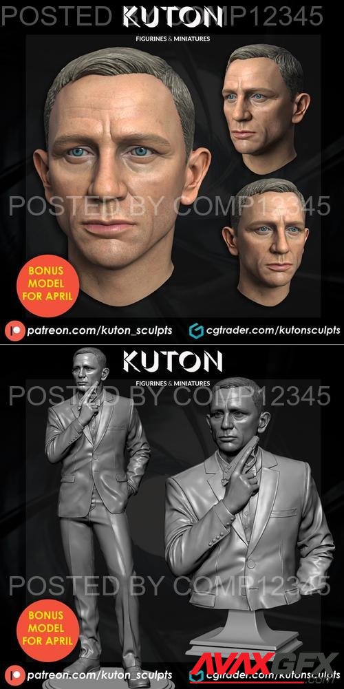 KUTON - Daniel Craig Head 3D Print