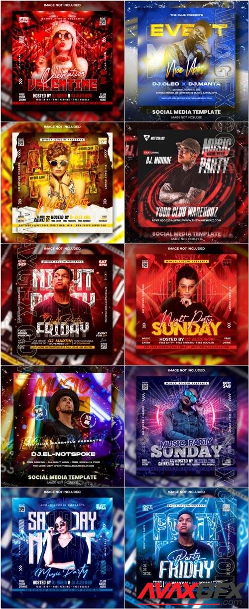 Flyer social media post, psd banner set vol 314