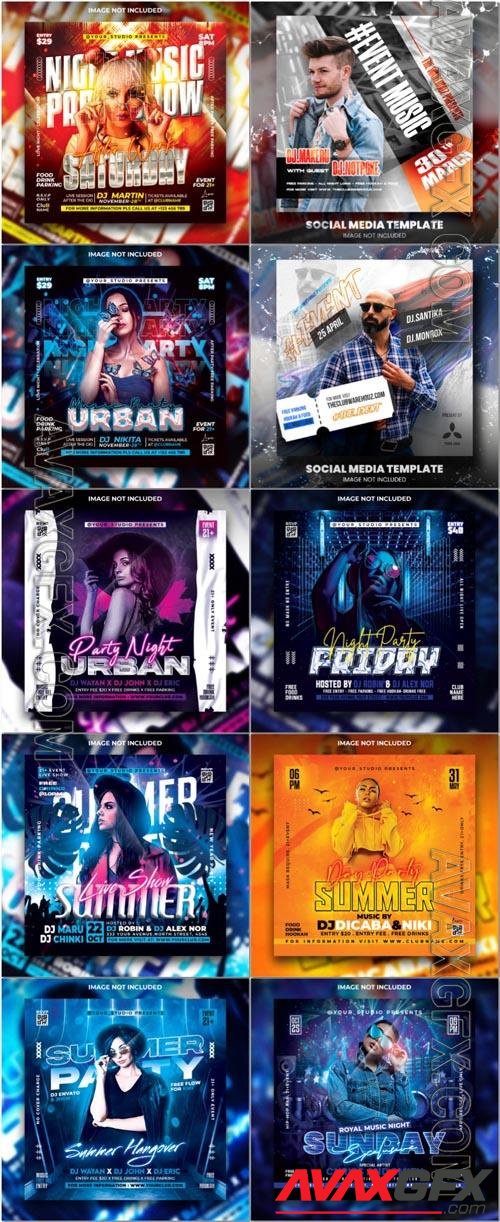 Flyer social media post, psd banner set vol 310