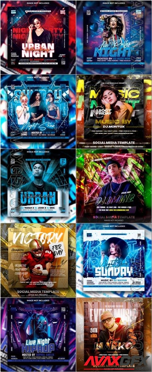 Flyer social media post, psd banner set vol 307