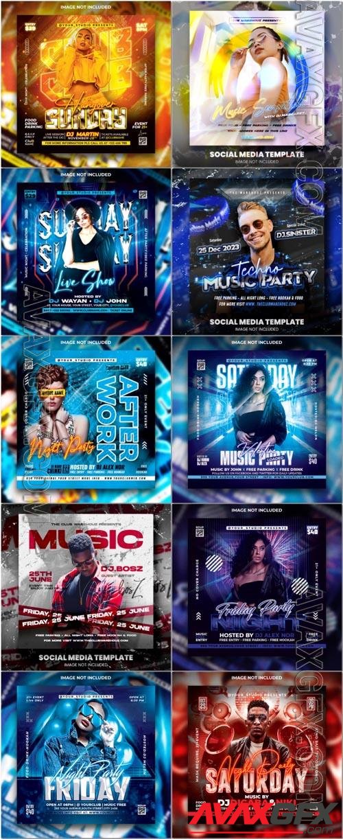 Flyer social media post, psd banner set vol 306