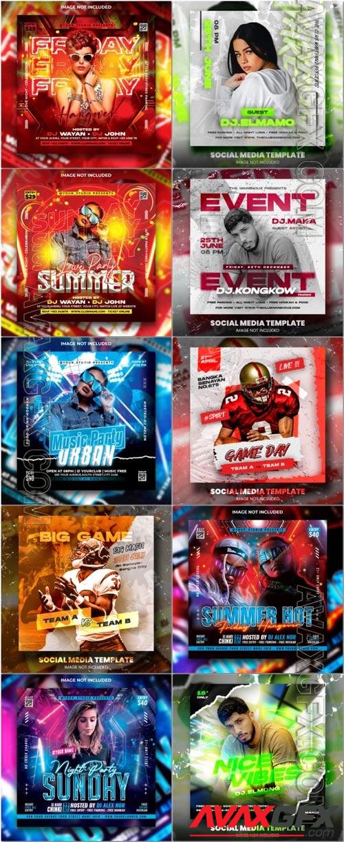 Flyer social media post, psd banner set vol 313