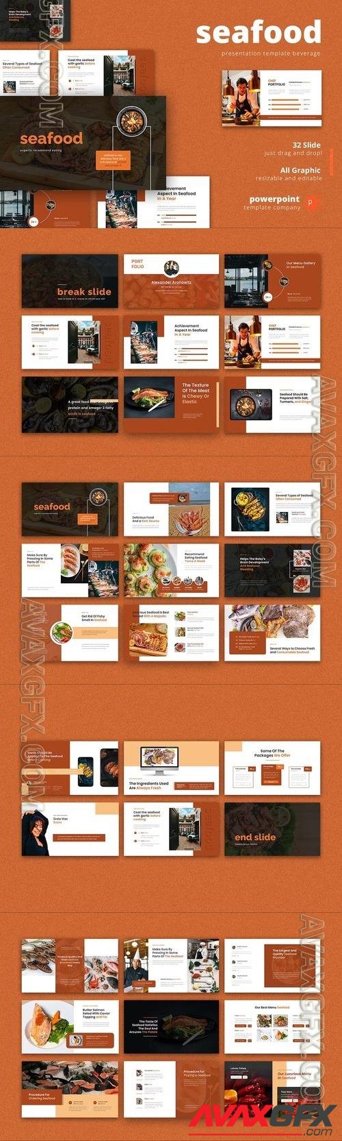 seafood – beverage and food Powerpoint Template [PPTX]