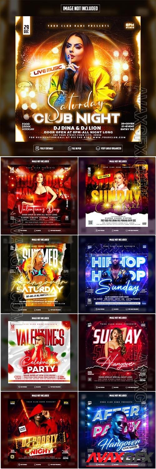 Flyer social media post, psd banner set vol 323