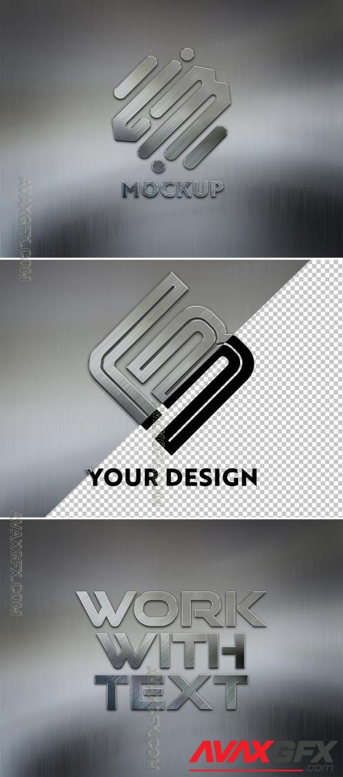 3D Logo on Brushed Metal Mockup 346567080 [Adobestock]