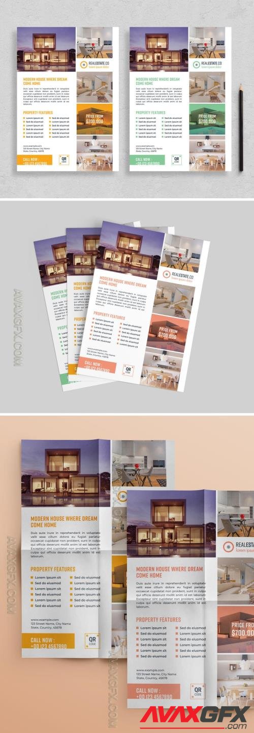Flyer Layout with Colorful Accents 313873227 [Adobestock]