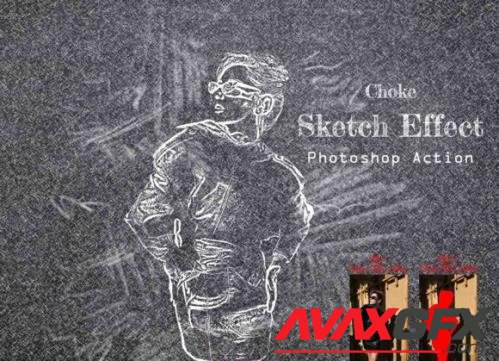 Choke Sketch Effect Photoshop Action - 14972478