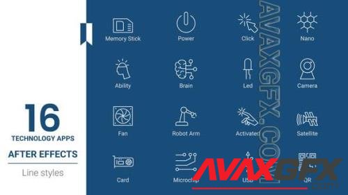 Technology Apps Line icons Pack 45046878 [Videohive]