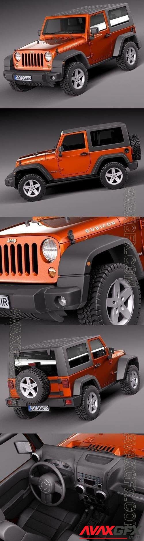 Jeep Wrangler Rubicon 2012 (Blender) - 3d model