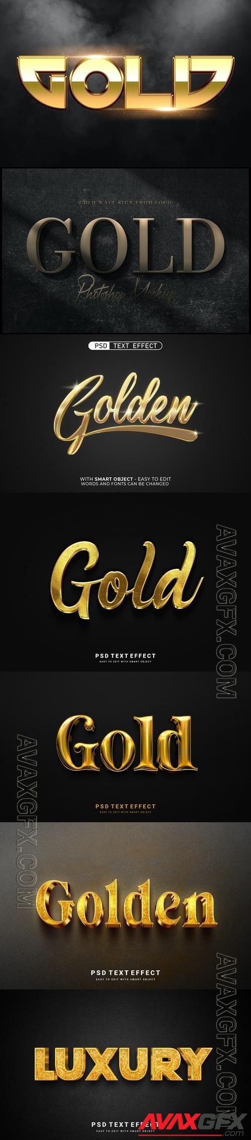 PSD shining gold creative editable text effect design