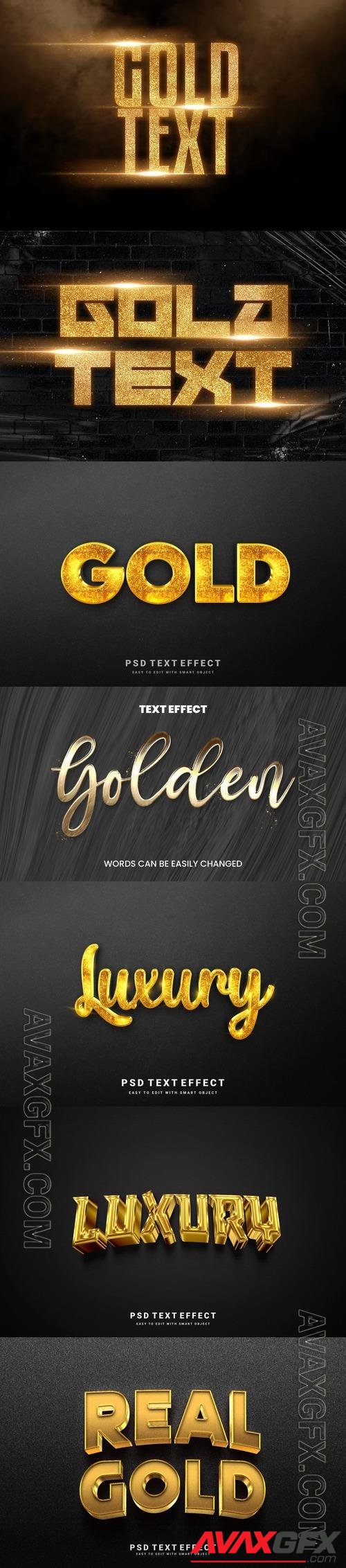 Gold shining editable psd text effect design