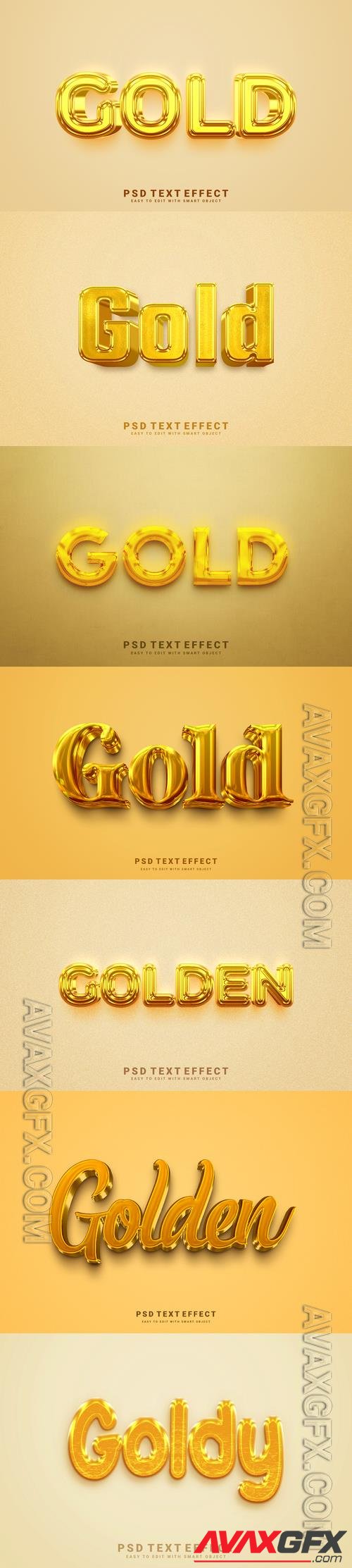PSD gold, golden creative editable text effect design