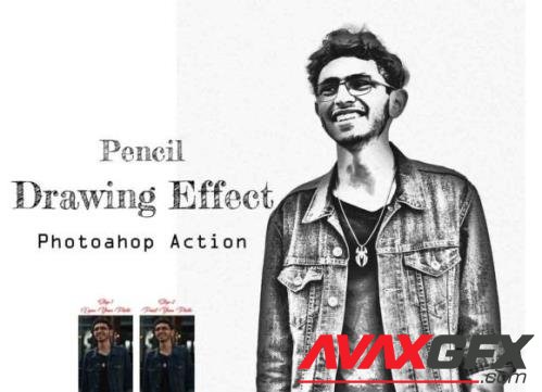 Pencil Drawing Effect PS Action - 14658617