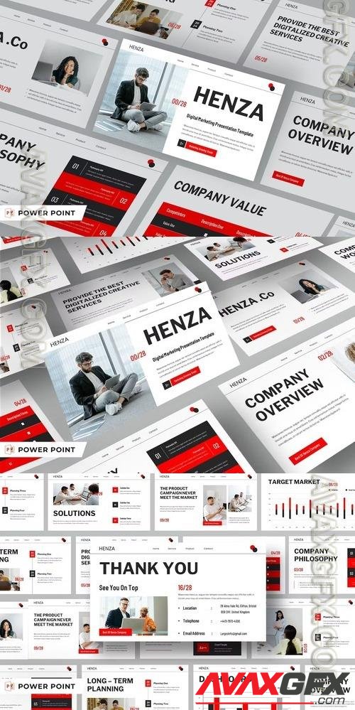 Henza Digital Marketing Powerpoint Templates [PPTX]