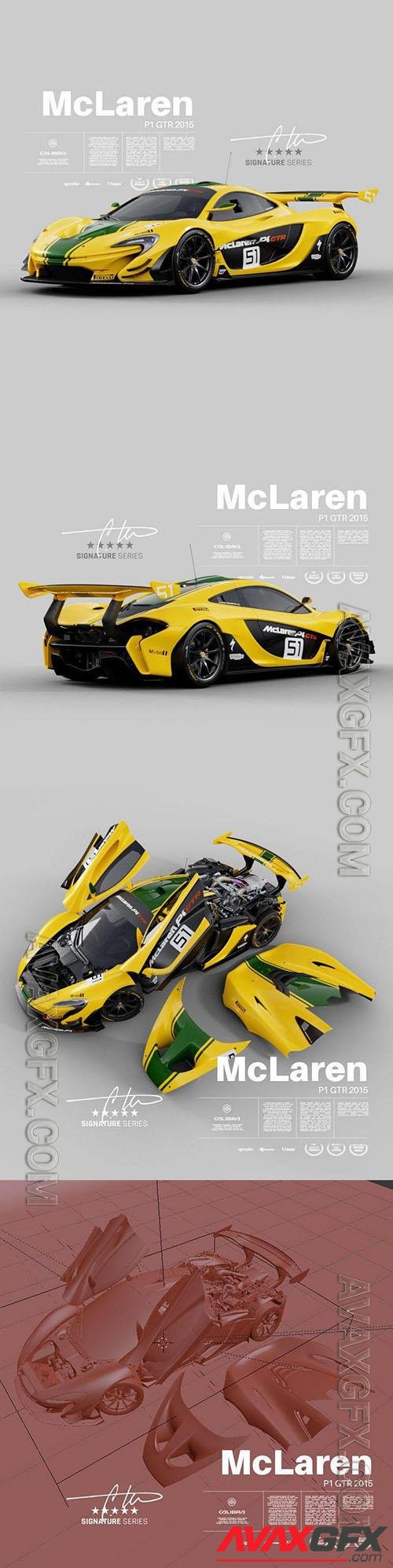 McLaren P1 GTR 2015 – Exterior Interior Engine - 3d model | AVAXGFX