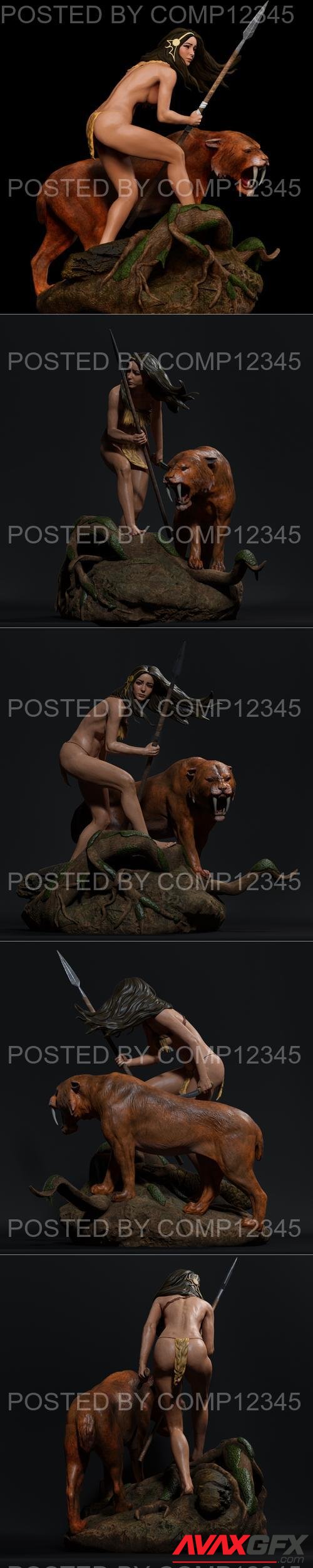 Ca 3d art - Indian Warrior Woman 3D Print