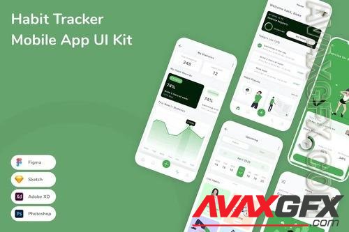 Habit Tracker Mobile App UI Kit