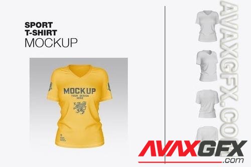Women’s V-Neck T-Shirt Mockup [PSD]