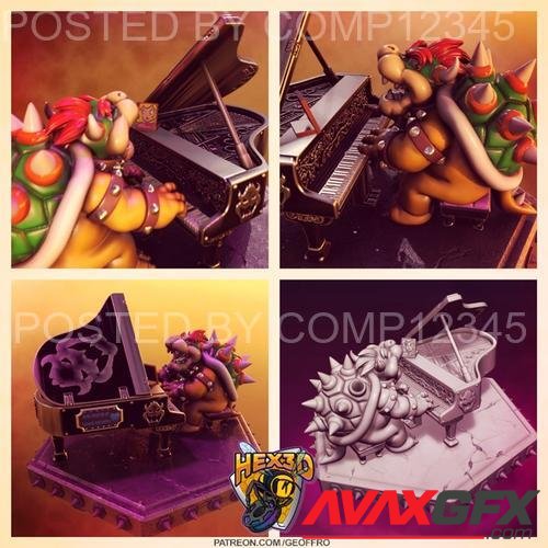 Hex3D - Bowser Peaches Piano Pedals 3D Print