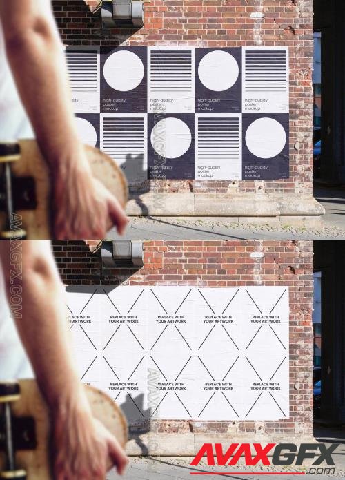 Glued Outdoor Posters Texture Mockup 545360971 [Adobestock]