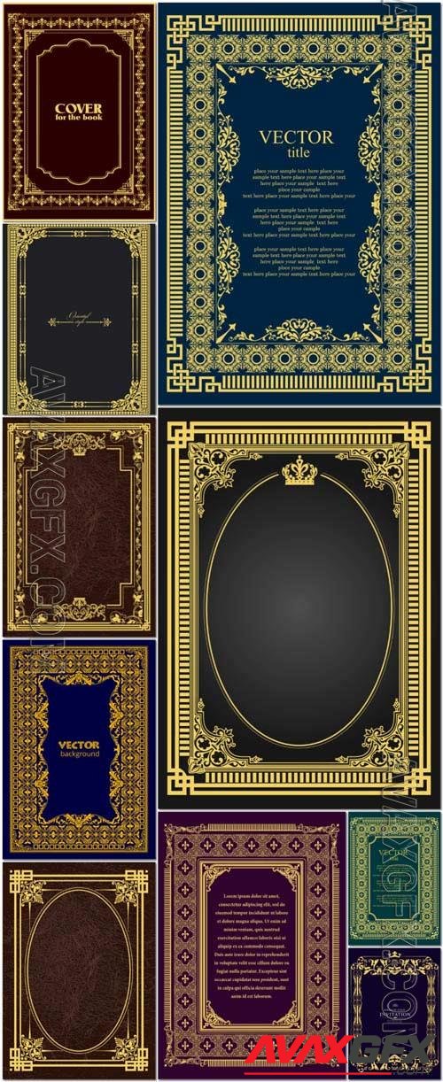Vintage gold ornament can be used as invitation card book cover vector illustration