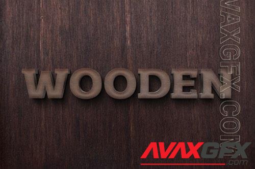 PSD wooden 3d text effect