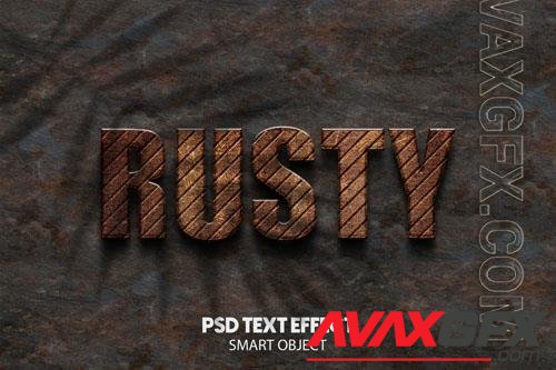 PSD the word rusty on a brown background