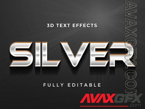 PSD silver creative editable text effect design