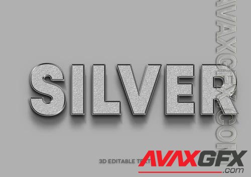 PSD luxury silver 3d text effect