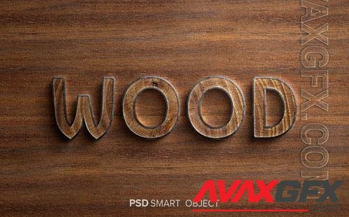 PSD luxury 3d wood text effect