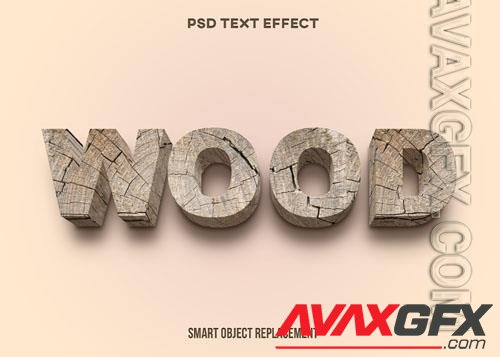 PSD 3d strong bold wood text effect