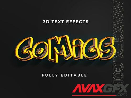 Comics psd creative editable text effect design