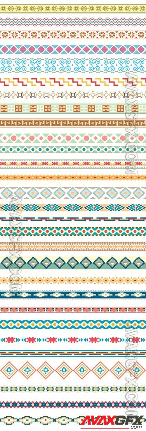 Coloured ornaments, border dividers vector collection