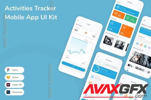 Activities Tracker Mobile App UI Kit FDM2QTR