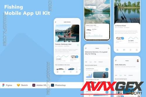 Fishing Mobile App UI Kit A5KKM9Q