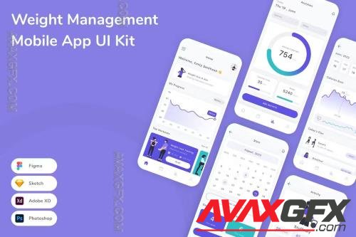 Weight Management Mobile App UI Kit UN2JD9E